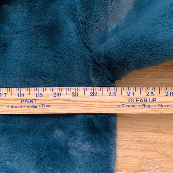 Hollister Faux Fur Teal Jacket M - Picture 12 of 12